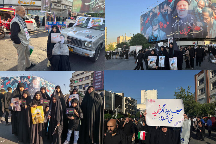 مراسم تشییع جنازه شهدای خدمت در تهران
