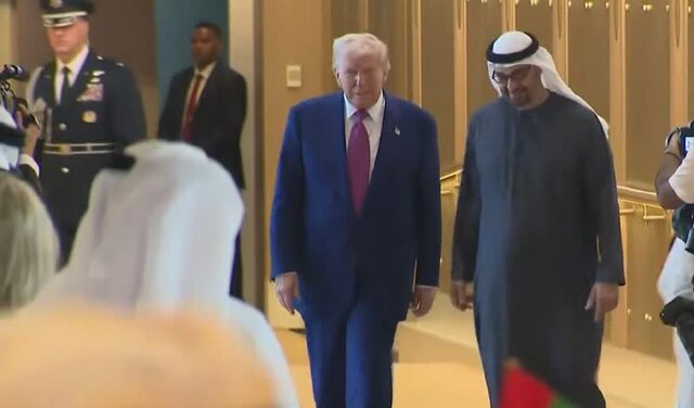 استقبال رئیس امارات از ترامپ در ابوظبی