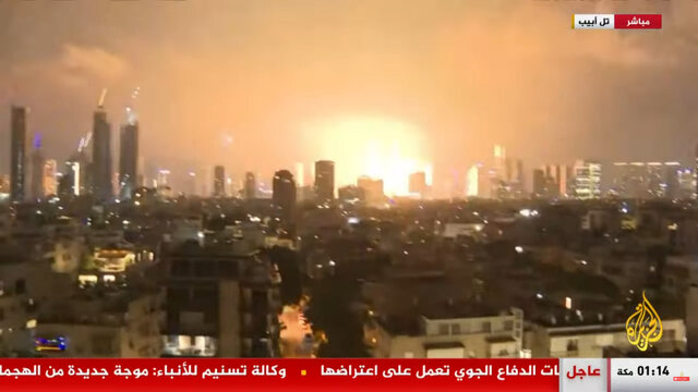 منطقه راهبردی تل‌آویو زیر آتش موشک‌های ایرانی