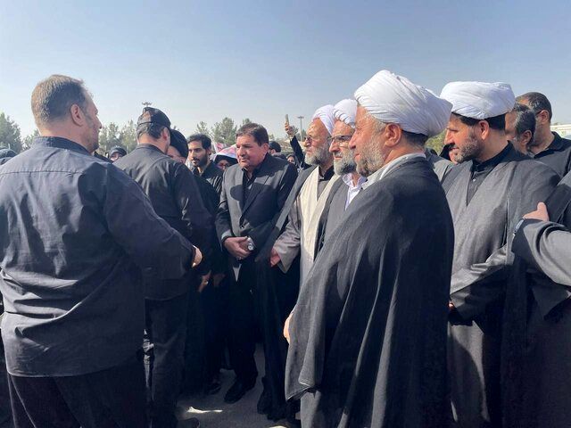 حضور مخبر و لاریجانی در مراسم خاکسپاری سردار شهید حاجی زاده+ عکس