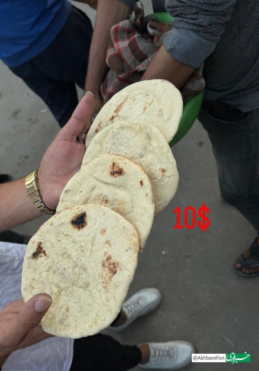 عکس/ قیمت این ۴ تکه نان در غزه ۱۰ دلار است!