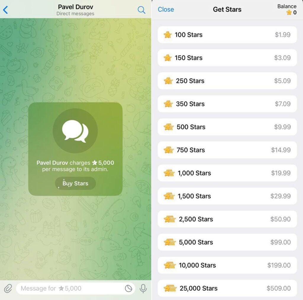 ارسال پیام مستقیم به مدیرعامل تلگرام با هزینه ۹۹ دلار!