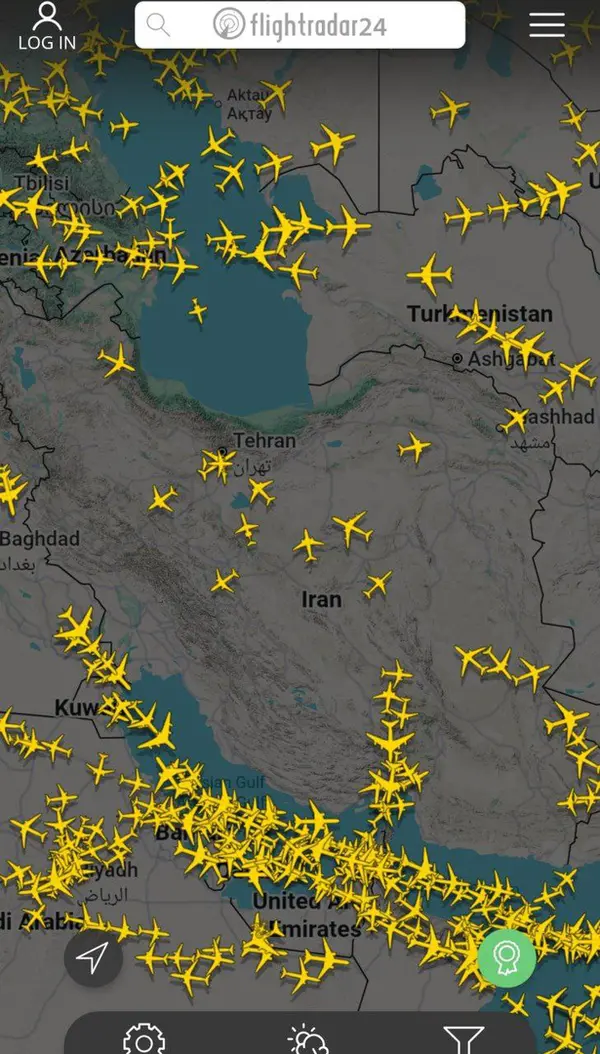 بسته شدن حریم هوایی ایران در شب گذشته