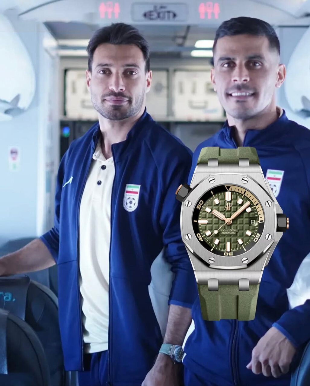 عکس| ژست شجاع خلیلزاده در هواپیما با ساعت ۳ میلیارد تومانی