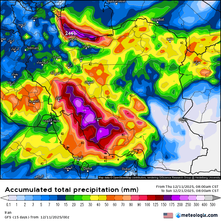 خبر خوش ماهوارههای هواشناسی برای ایران: بارشهای کمسابقه در راه است
