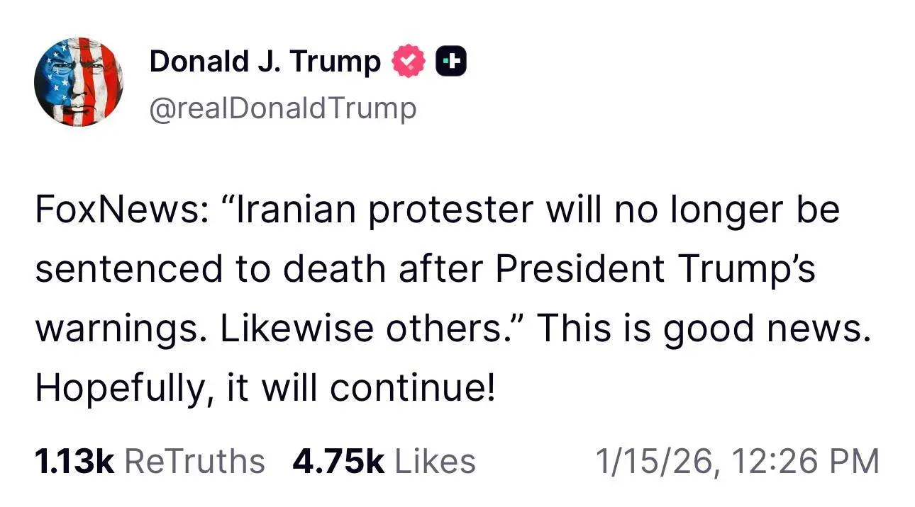 پیام بحث‌برانگیز ترامپ درباره اعتراضات ایران