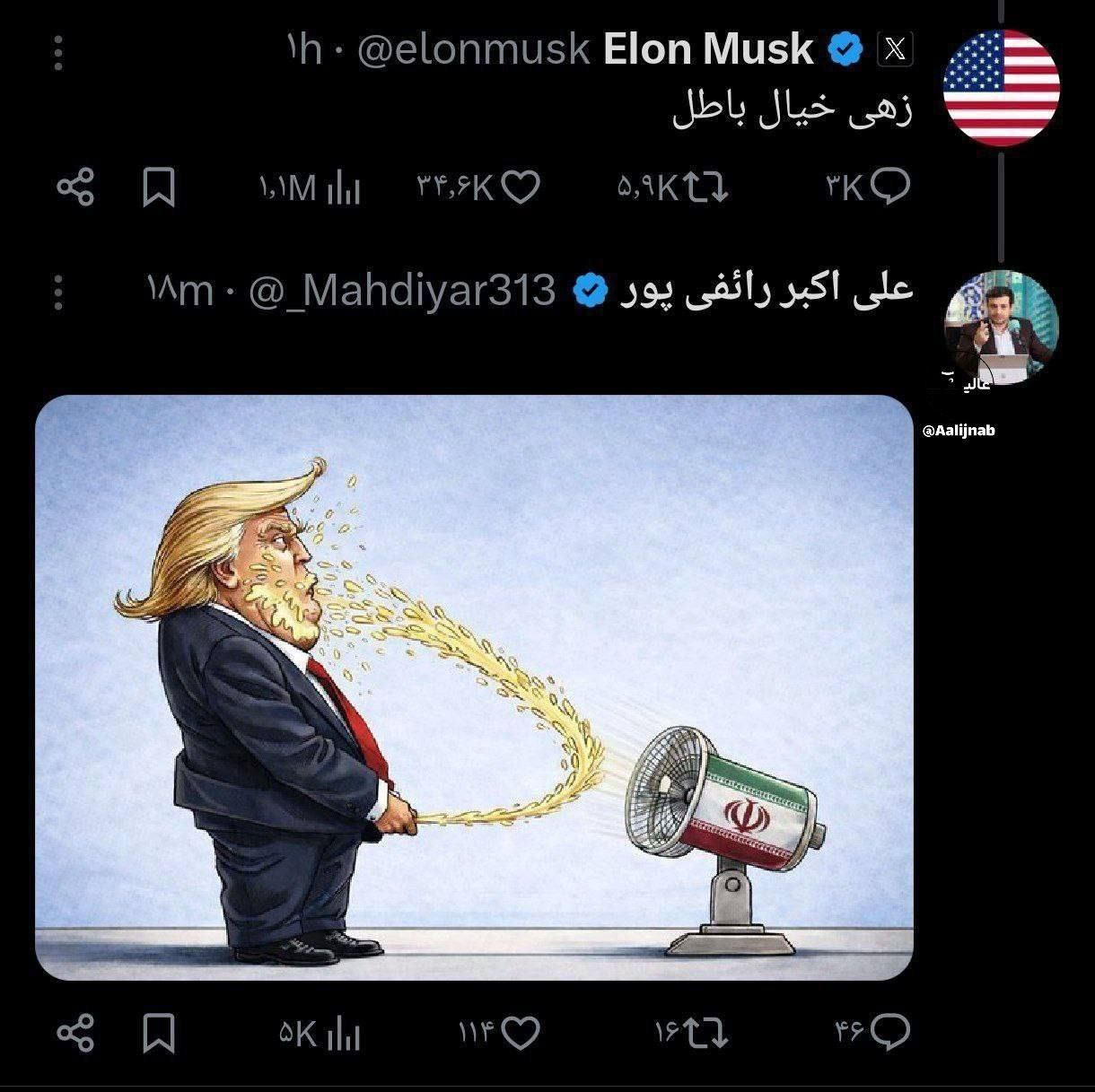 رائفی‌پور پاسخ توهین ایلان ماسک را داد