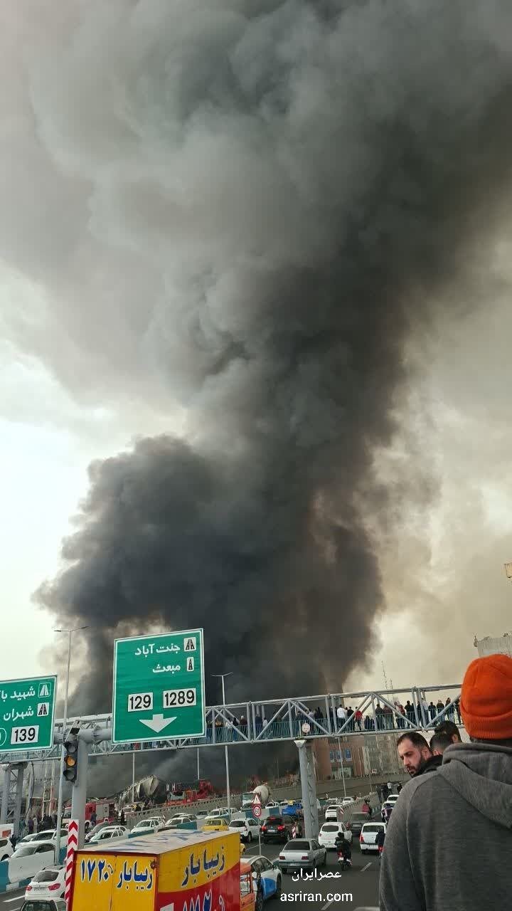 تصاویر جدید از آتش سوزی بزرگ در بازار جنت آباد | ببینید