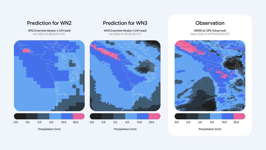 گوگل از مدل WeatherNext 3 برای پیش‌بینی دقیق و گسترده آب‌وهوا رونمایی کرد